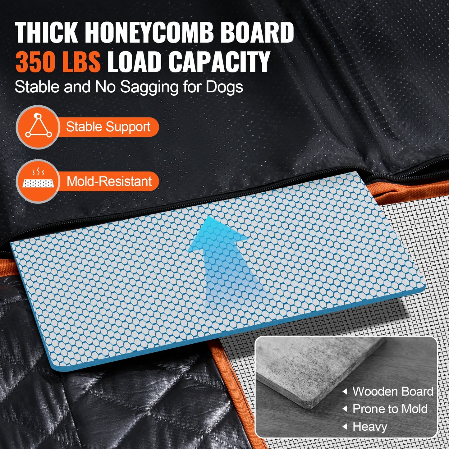 Back Seat Extender Dog Car Seat Cover for Back Seat Bed with Mesh Window and Storage Pocket Supports 350 lbs, Dog Hammock