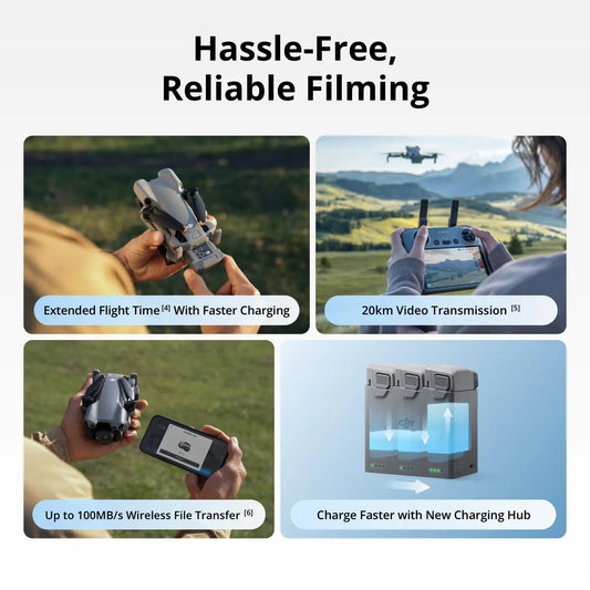 Mini 5 Pro Drone Fly More Combo DJI RC-N3 Drone Vlog with Camera 1-Inch CMOS 4K Drone for Beginners Active Track 360° 225° Gimbal Rotation 3 Batteries