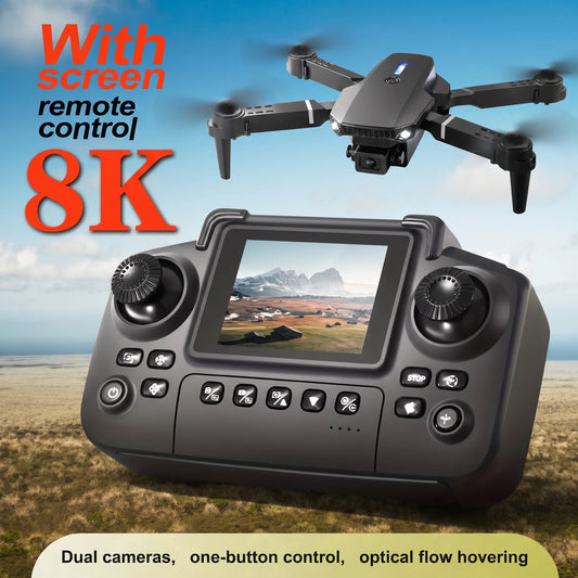 The 2026 Upgraded E88PRO MAX Foldable Drone Features Dual Cameras, Extra Batteries, an 8K Remote Control Screen, and One-Click Return-to-Home Functionality. Suitable for Beginners, It's an Ideal Holiday Gift.