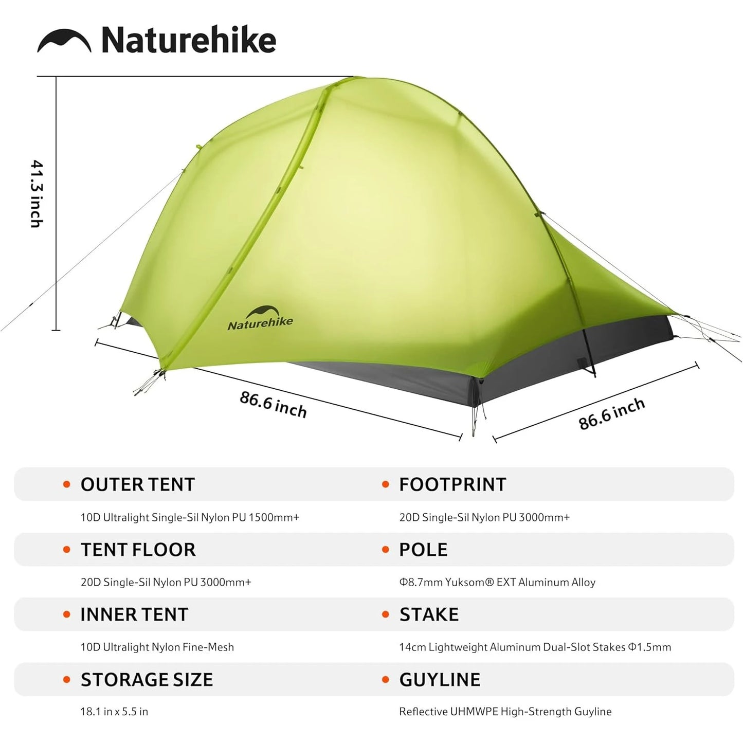 Star Trail EXT Hiking Tent Outdoor Camping Ultralight Rainstorm Protection Wild Tent 1-2 Person 0D Nylon Backpacking Tent