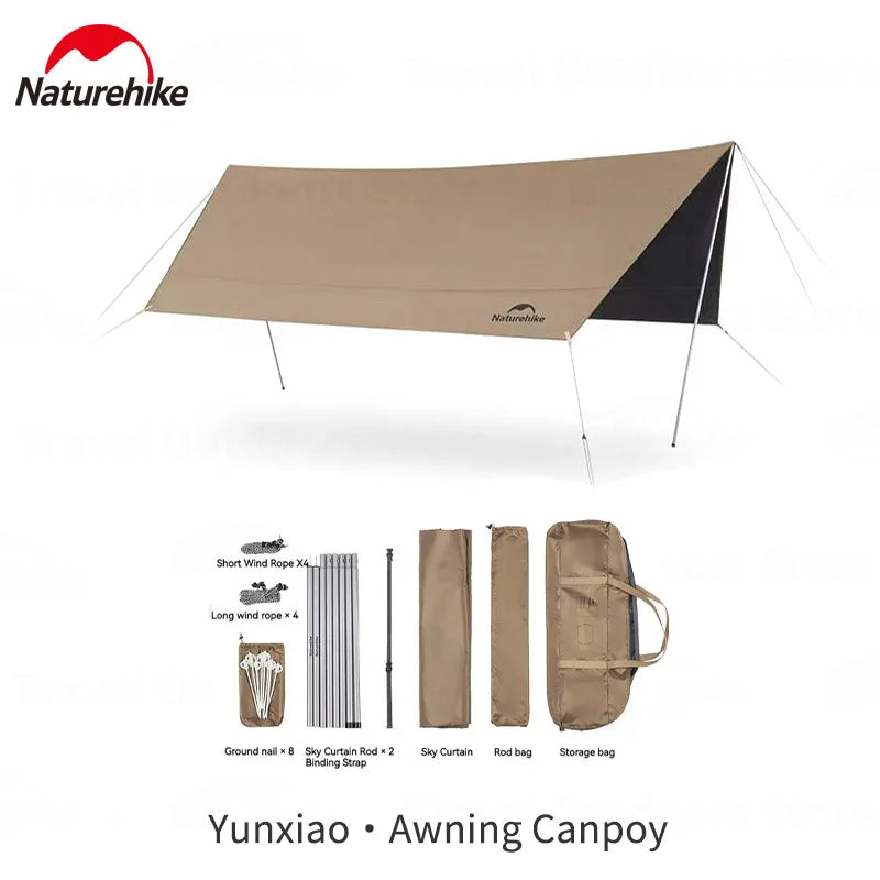 Camping Sun Shelter Vinyl UPF 2000+ UV Waterproof Tarp Outdoor Picnic 17㎡ Large Space Sunshade Canopy Awning Velarium