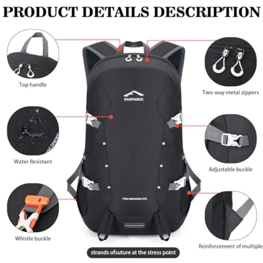 Hiking Backpack, Large 35L Travel Backpacks for Men Women, Water Resistant Ultra Lightweight Foldable Packable Camping Daypack