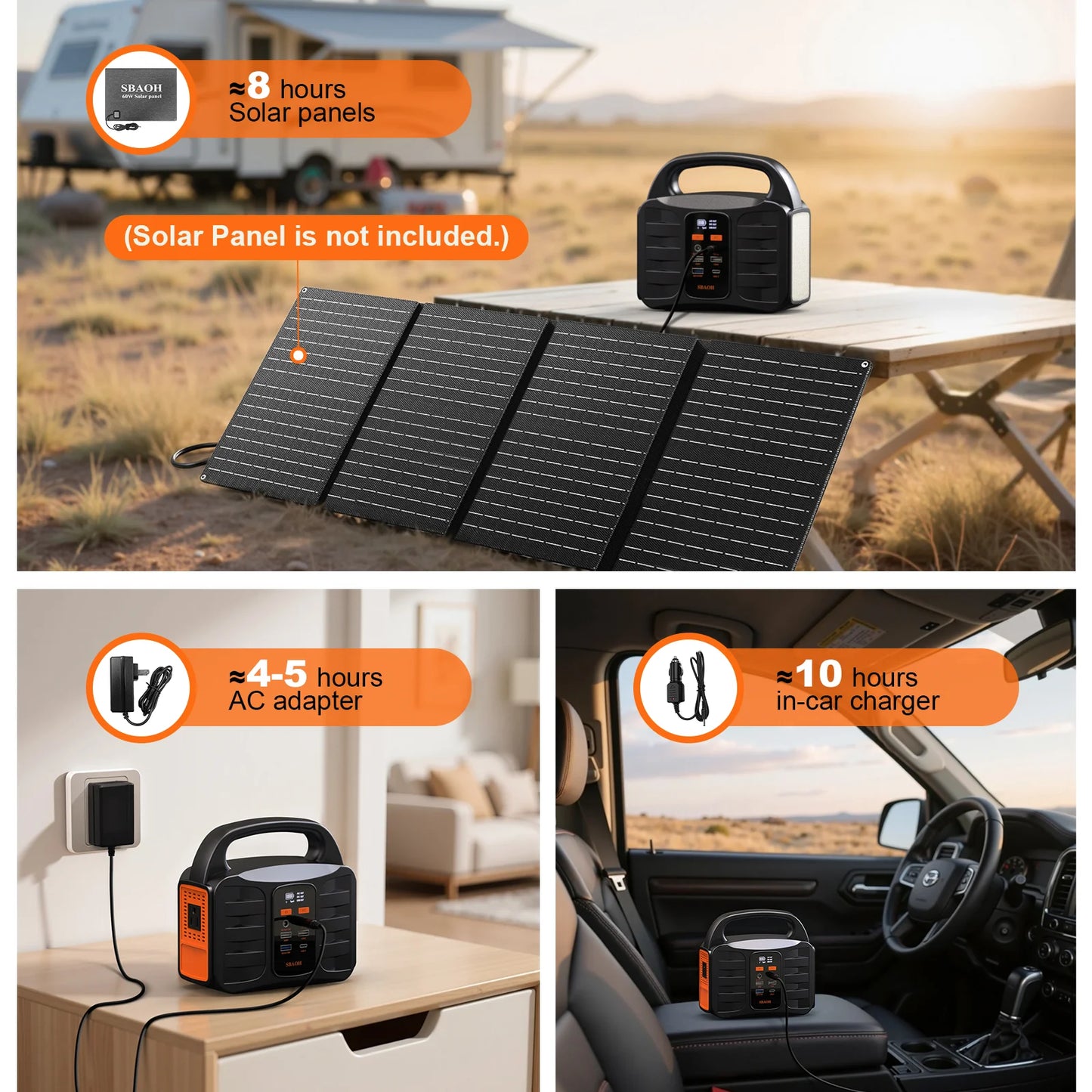 Portable Power Station, 155Wh 42000mAh Outdoor Solar Generator with 110V/150W (Peak 200W) AC Outlet and USB-C PD (30W) Port,Power