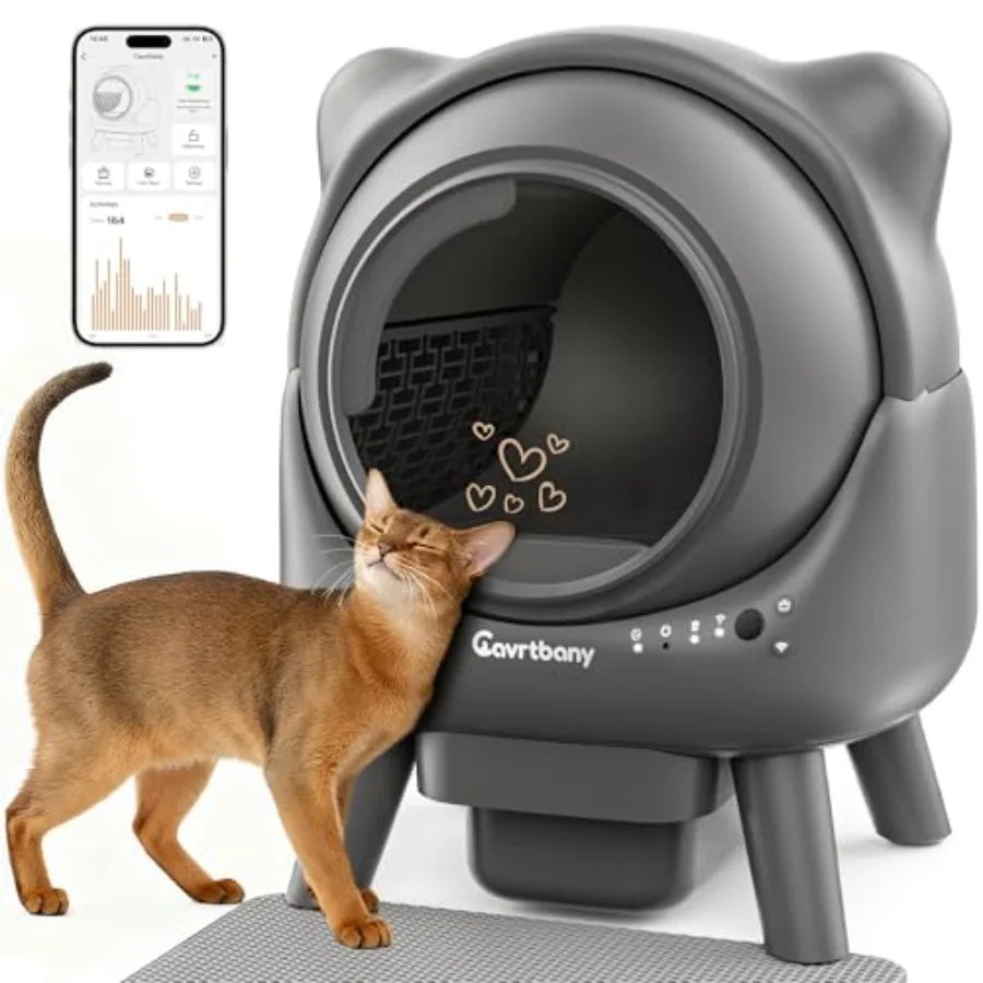 Automatic Litter Box, Self-Cleaning Litter Box, Cat Robot for Multiple Cats, with Smart APP Control and Health Monitoring