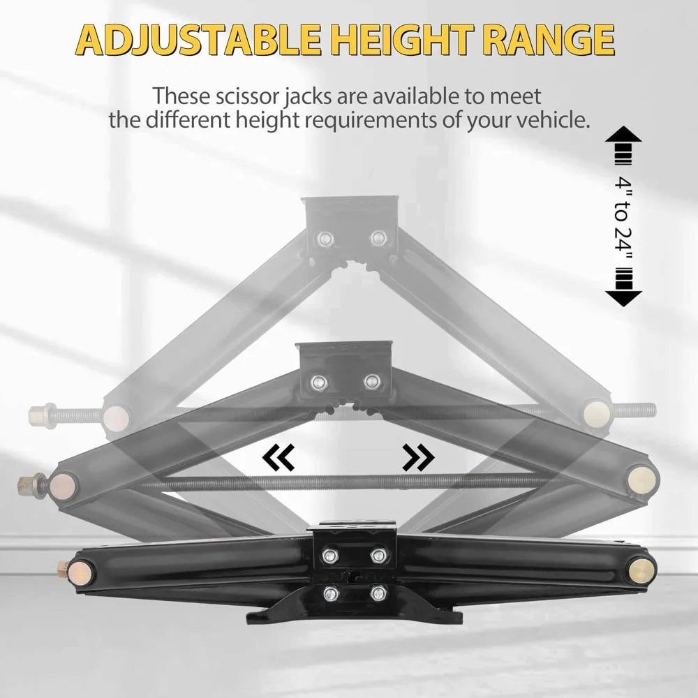 RV Scissor Jack Stabilizer 6500 lb Heavy Duty 24 RV Trailer Stabilizer Leveling Scissor Jack for RV Camper with Crank Handle