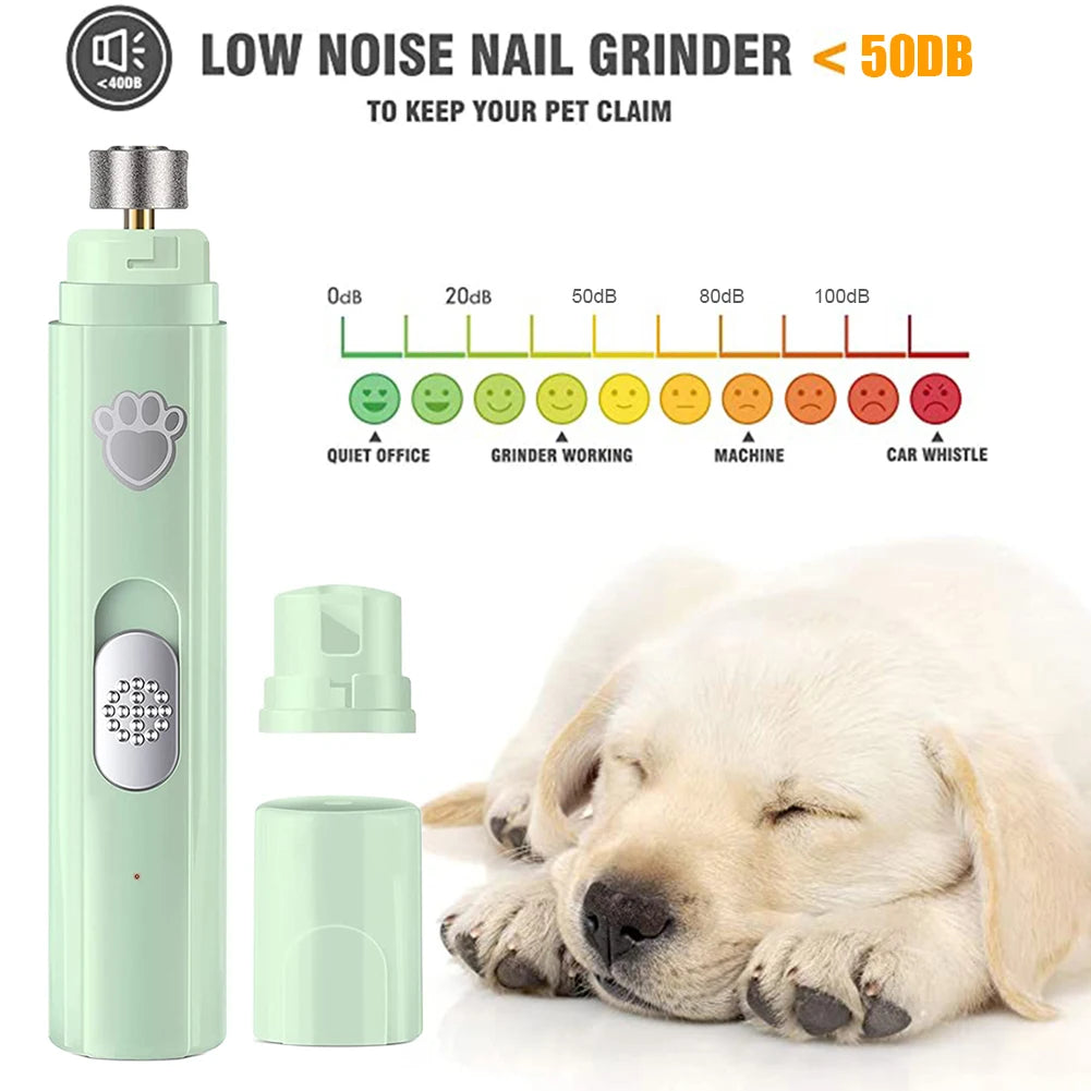 Electric Pet Nail Clipper with Polisher Wheel LED Light Pet Nail Trimmers 500 mAh 2-Speed Paws Nail Cutter for Pet Paws Grooming