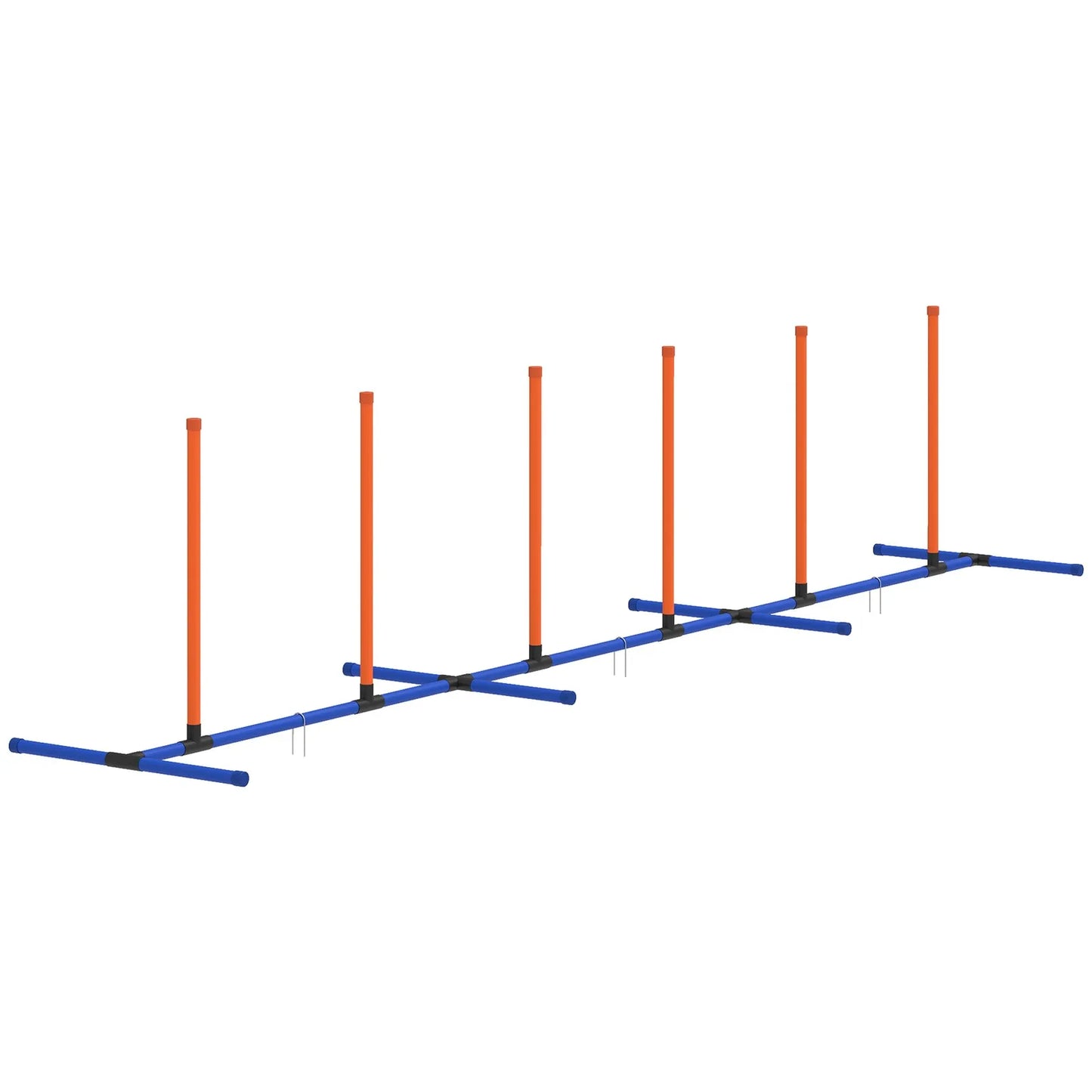 Dog Agility Training Equipment Adjustable Weaves Poles, Orange