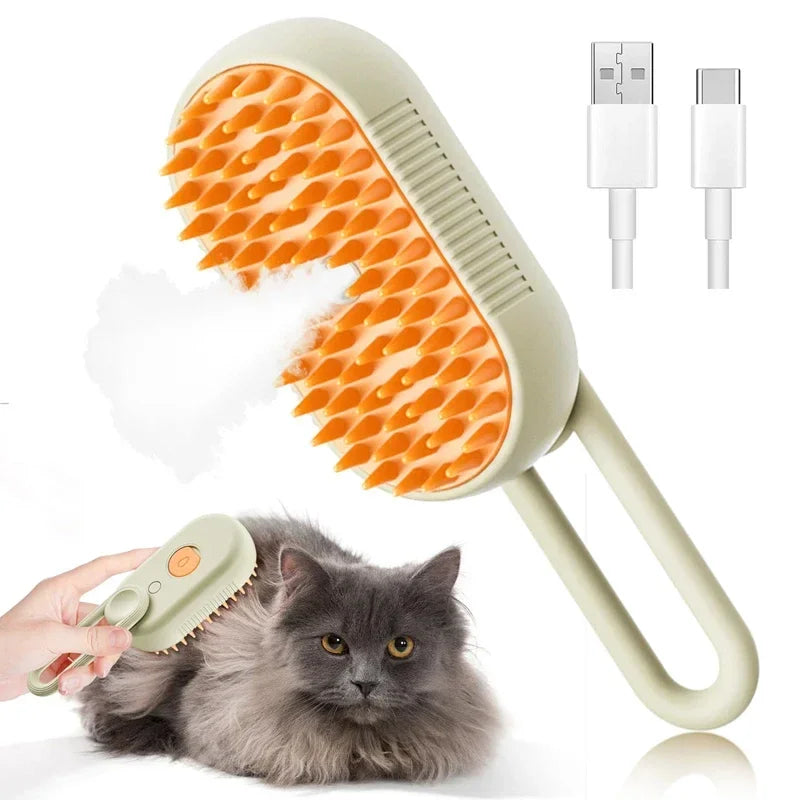 Pet Steam Brush Cat Dog Cleaning Steamy Spray Massage Beauty Comb 3 in 1 Hair Removal Grooming Supplies Pets Accessories