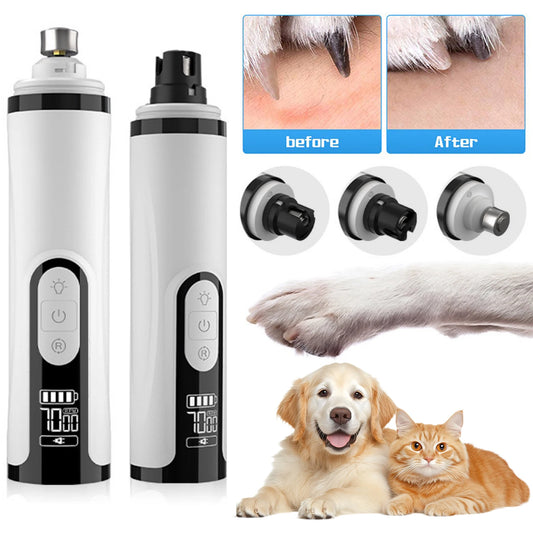 Electric Dog Nail Grinder with 2 LED Lights Pet Nail Trimmer Cat Nail Grinder Suitable for Small Middle Large Dogs and Cats