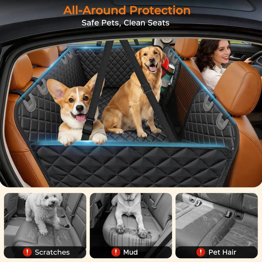 Backseat Extender or Dogs - Hard Bottom Dog Car Seat Cover or Back Seat, Dog Hammock or Car and SUV, Pet Rear Seat Protector for Dog
