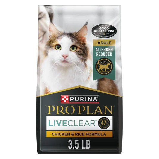 Allergen Reducing, High Protein Cat Food, LIVECLEAR Chicken and Rice Formula, 3.5 lb. Bag