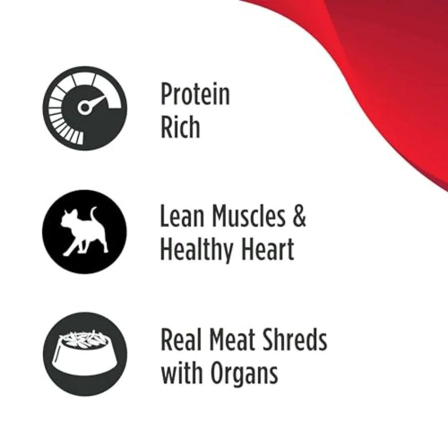 Real Shreds with Organ Meat Wet Canned Cat Food,,, 12 Cans