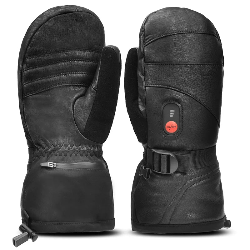 All Finger Mittens Heated Gloves Touch Phone Waterproof Windproof Battery Electric Heated Skiing Gloves Men Women Thermal