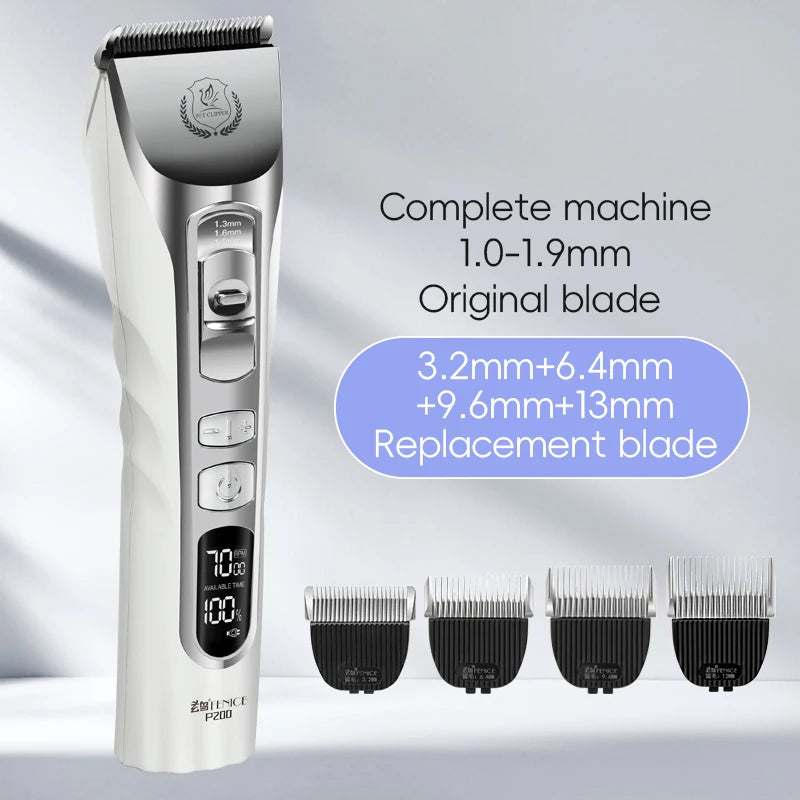 New Upgrade 5000mA Capacity Cordless LCD Screen Pets Dog Grooming Clippers Rechargeable Haircut Shaver for Trimming Salon