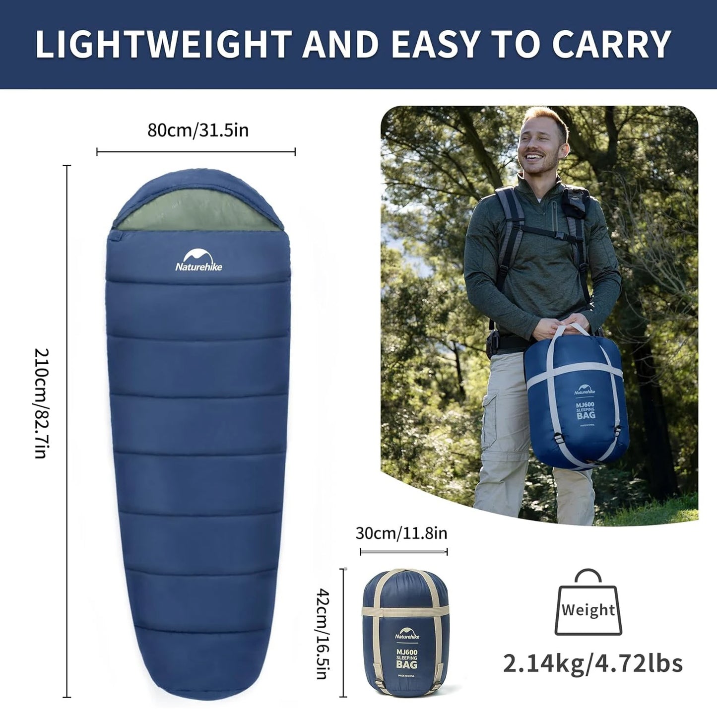 Mummy Sleeping Bags MJ300/MJ600 Cotton Camping Adults Sleeping Bag Ultra Winter Warm Mummy Sleeping Bag Indoor