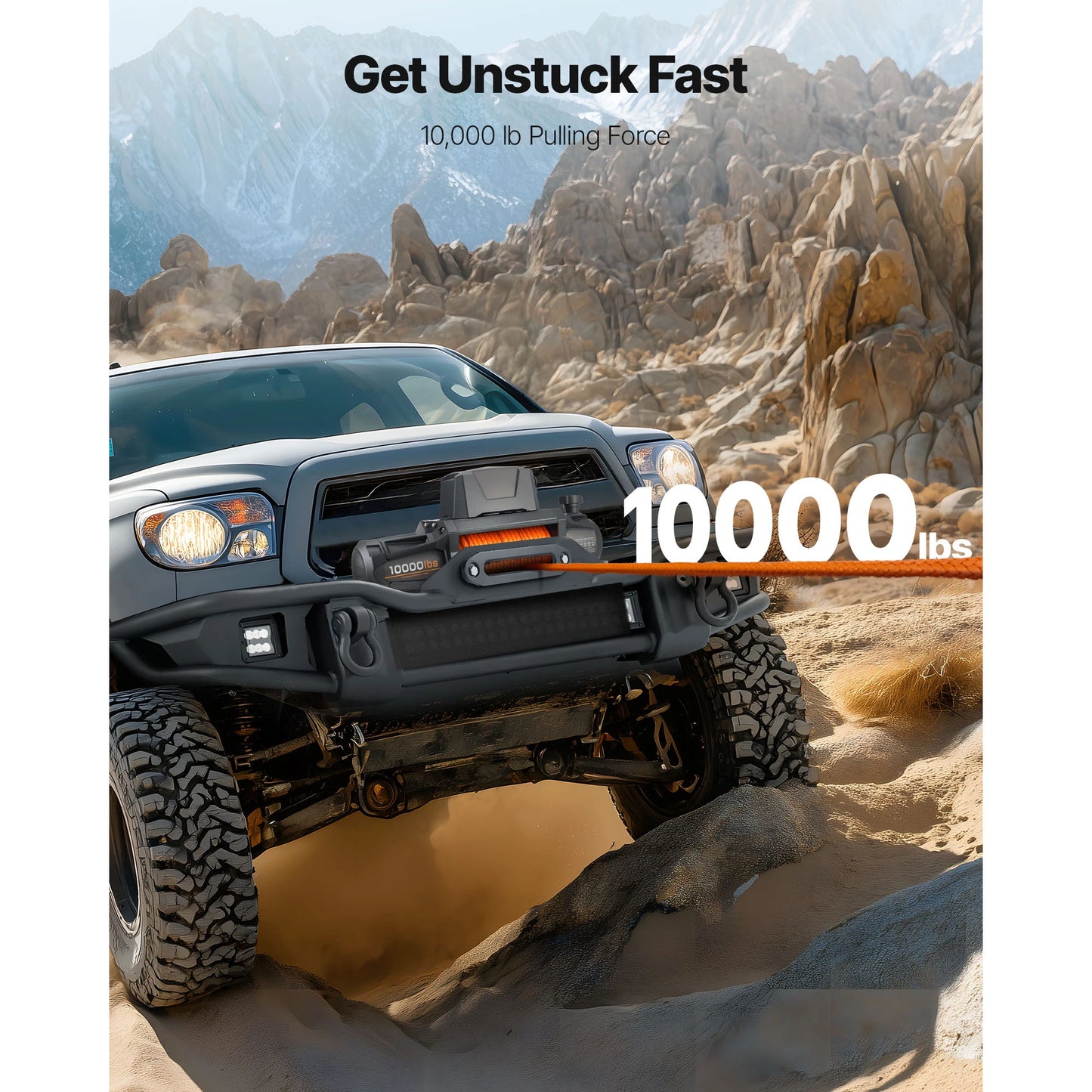 10000/12000/13500 lbs Electric Winch 12V DC Truck Car Winch with 90 ft Synthetic Rope for Towing Off-Road SUV Jeep