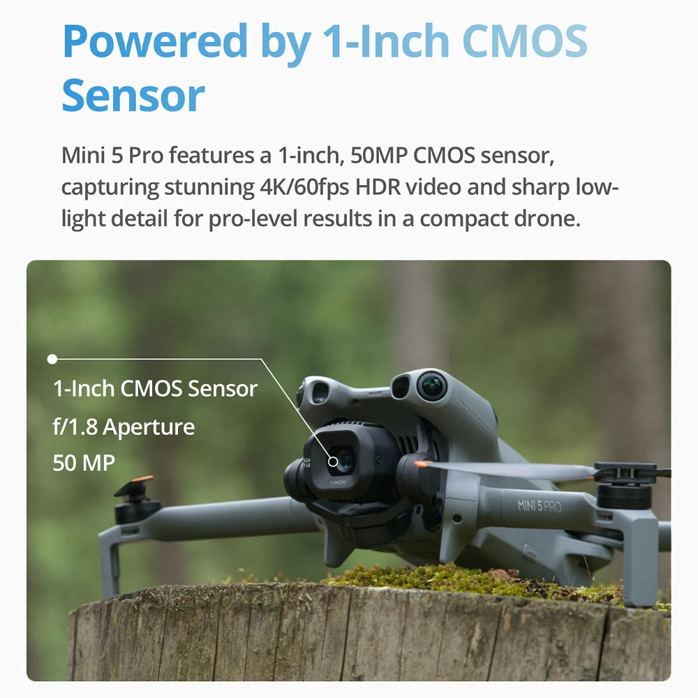 Mini 5 Pro Fly More Combo Plus FPV Drone With Camera Strobe Light & Charger & Cleaning Kit Mini Drones 4k Professional Omnidirectional Obstacle Sensing ActiveTrack