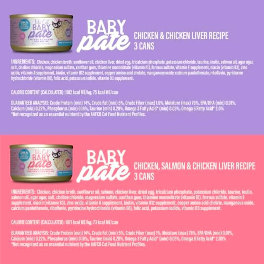 Baby Pate Wet Cat Food for Kittens Variety Pack, 2.4 oz. Cans 12 Count