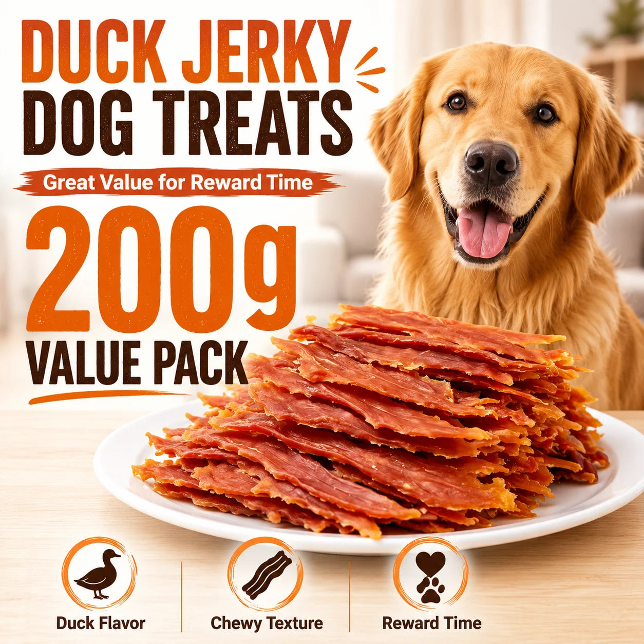 Dog Treats Duck Jerky 200g