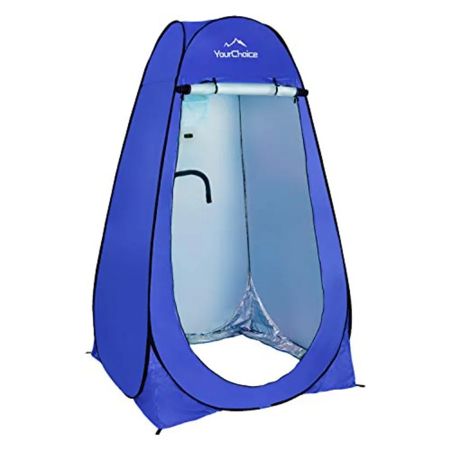 Pop-Up Privacy Shower Tent 3.9 x 3.9 x 6.2FT Portable Camping Changing Room Instant Setup Outdoor Shelter with Silver Coating