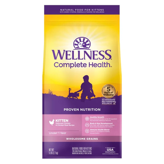 Complete Health Kitten Dry Cat Food for Indoor and Outdoor Cats, Wholesome Grains, Natural, Original Turkey, Turkey Meal, and Chicken Meal