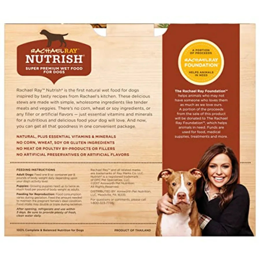 Premium Natural Wet Dog Food, Savory Favorites Variety Pack, 8 Ounce Tub Pack of 6