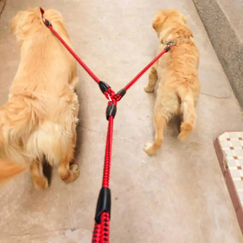 1.4 M Double Pet Leash‌ Adjustable & Durable for Two Dogs Anti-Tangle Walking Solution