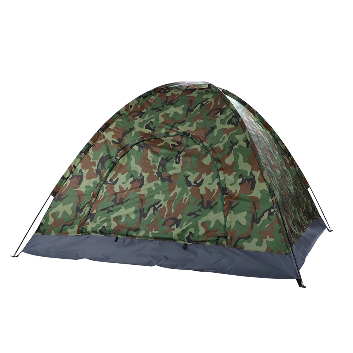 3-4 Person Camping Dome Tent Waterproof UV Proof 180T Silver Coated Polyester Fiberglass Poles Portable Bag Outdoor Camouflage