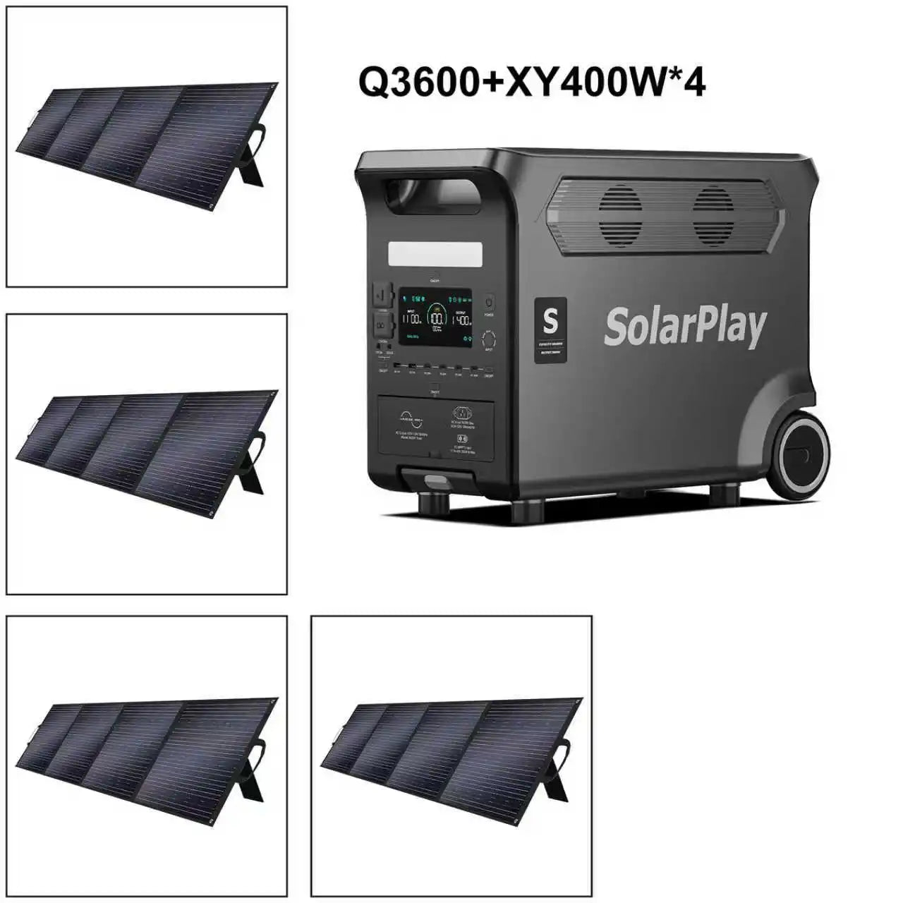 3600W Portable Power Station 3840WH Outdoor Generator With Foldable Solar Panels For Home Emergency Outdoor Camping
