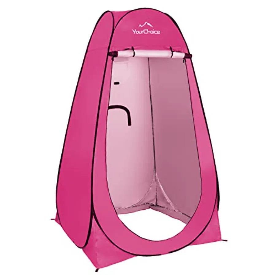 Pop-Up Privacy Shower Tent 3.9 x 3.9 x 6.2FT Portable Camping Changing Room Instant Setup Outdoor Shelter with Silver Coating