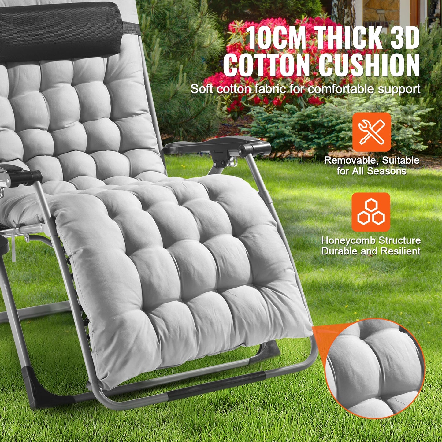 Zero Gravity Chair Zero Gravity Recliner Lounge Chair Adjustable Anti-Gravity Chair with Cushion Footrest and Cupholder