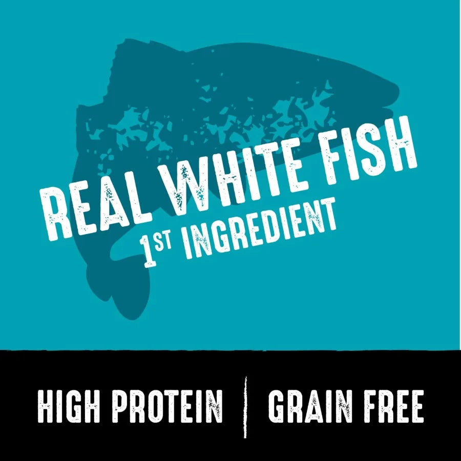 Grain Free Adult Dry Dog Food with Protein from White Fish and Salmon, 4 lb. Bag