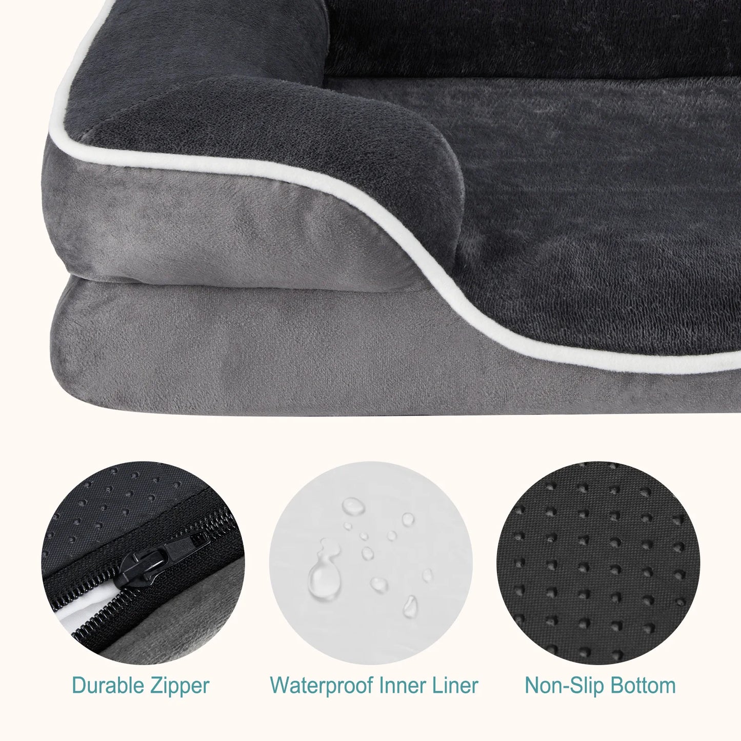 42 x 32 Inch Memory Foam Dog Bed XL Machine Washable Cover Pet Bed Anti-Slip Waterproof Memory Foam Couch Bed for Home Pet Indoor Dogs