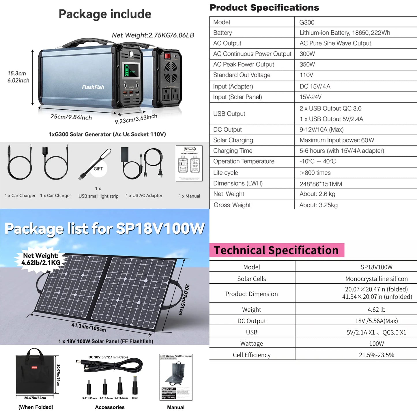 P56 Portable Power Station 330W Peak 600W AC Outlet 288.6Wh Solar Generator DC for Solar Panel Outdoor Power Drone