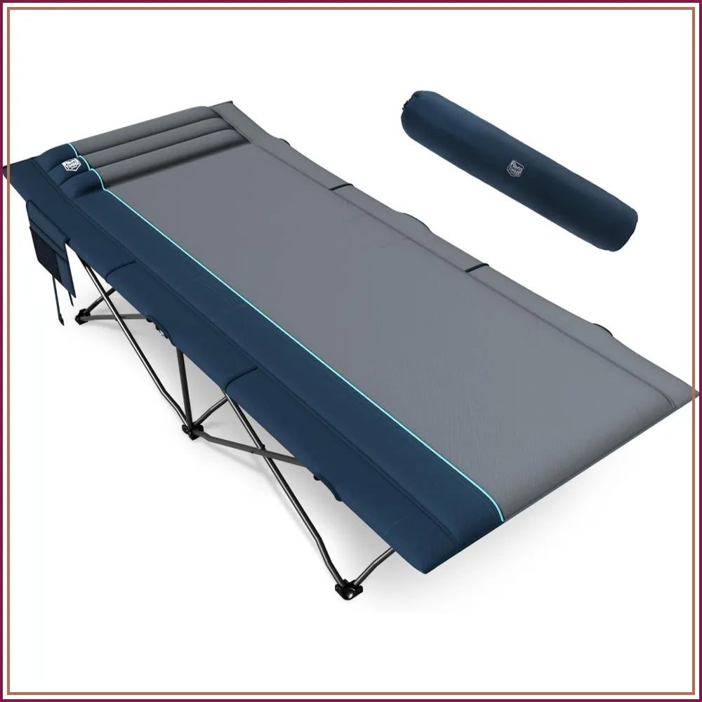 Extra Wide Heavy Duty Camping Cot for Adults, 450lbs Capacity, Easy Set Up with Carry Bag