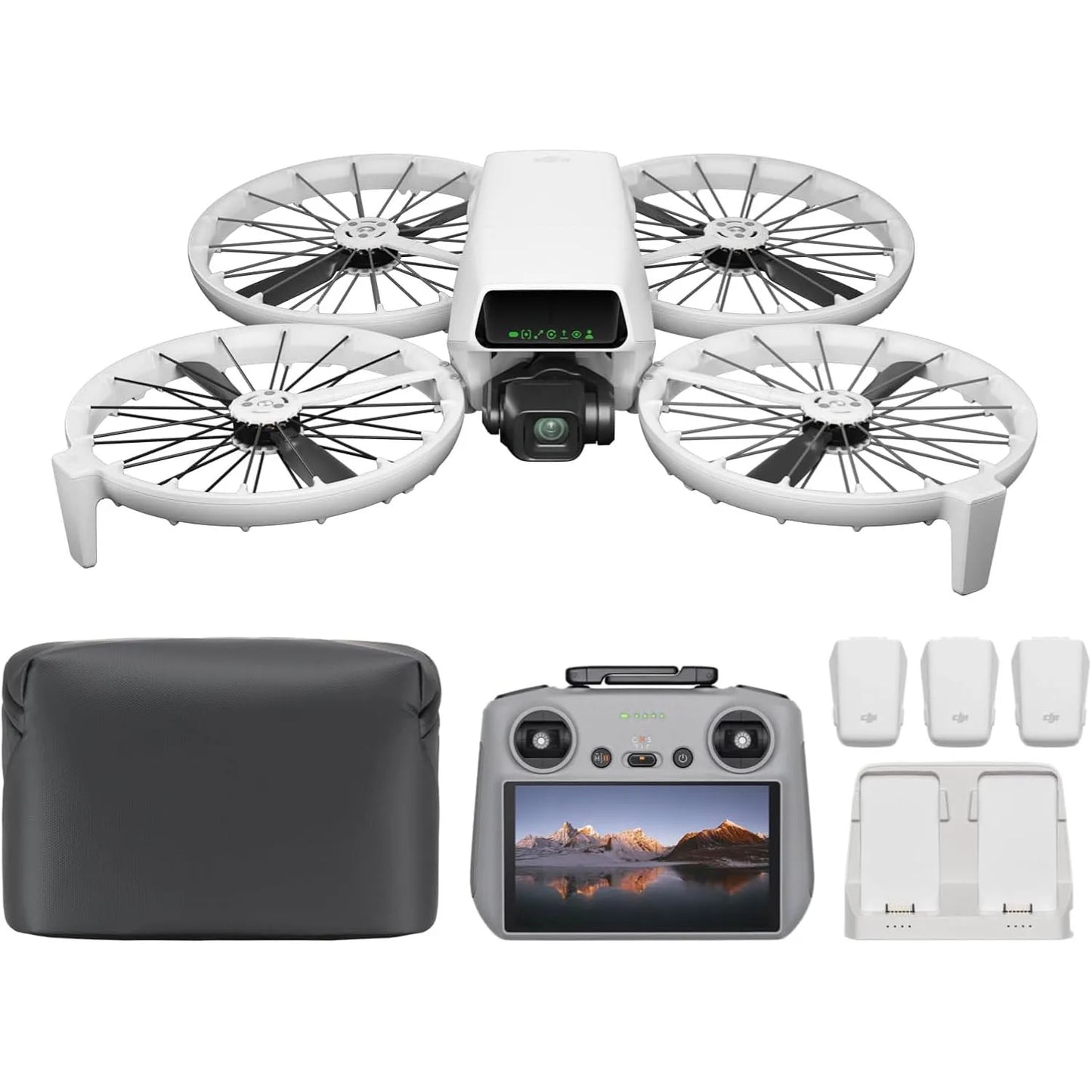 Drones Flip Fly More Combo With RC 2 Screen Remote Controller, Drone With 4K UHD Camera for Adults, Palm Takeoff, Auto Return, Intelligent Flight, 3 Batteries for 93-Min Flight Time