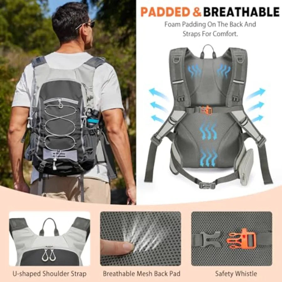30L Hiking Backpack with Rain Cover Lightweight Hiking Daypack for Travel Camping Outdoors Knapsack for Men Women