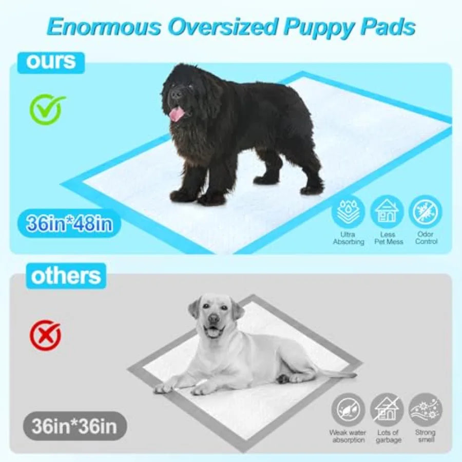Pee Pads for Dogs 36"x48" Count Puppy Pads Extra Large Disposable Thicken Pet Training Pads for Cats Doggie Rabbits